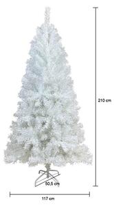 Biała sztuczna choinka - w kilku rozmiarach - 210 cm-owa