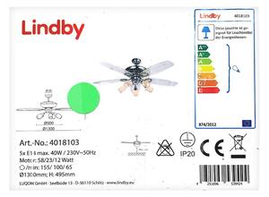 Lindby Lindby - Wentylator sufitowy z oświetleniem CEDRIK 5xE14/40W/230V LW0831