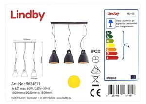 Lindby Lindby - Żyrandol na lince IBU 3xE27/60W/230V LW1096