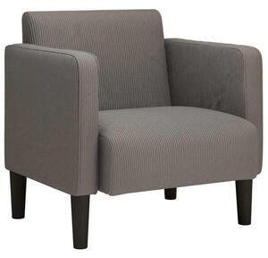 Sofa fotel z podÅokietnikami jasnoszary 54 cm tkanina kordowa