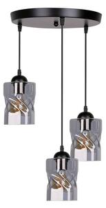 Czarna lampa wisząca ze szklanym kloszem Felis – Candellux Lighting