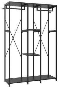 Szafa garderobiana, czarno-dębowa, 110x40x167 cm, metal i płyta