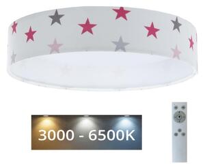 BPS Koncept LED Lampa ściemnialna GALAXY KIDS LED/24W/230V gwiazdy biała/różowa/szara + pilot BS0559