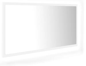 Lustro łazienkowe z LED, białe, 90x8,5x37 cm, akryl