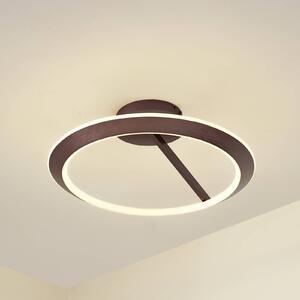 Lampa sufitowa LED Eldra Lucande, możliwość ściemniania, brązowy / rdzawy, salon / jadalnia, metal, nowoczesny
