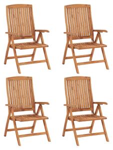 Rozkładane krzesła ogrodowe, 4 szt., drewno tekowe