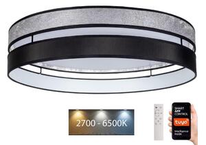 Belis LED Ściemnialny plafon LIMA LED/36W/230V Wi-Fi Tuya+ pilot czarny/srebrny BE0881