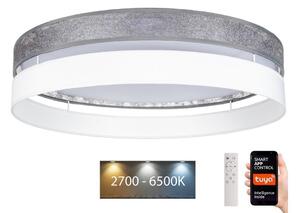 Belis LED Ściemnialny plafon LIMA LED/36W/230V Wi-Fi Tuya + pilot srebrny/biały BE0882