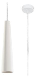 Biała lampa wisząca z ceramicznym kloszem ø 8 cm Alverna – Sollux