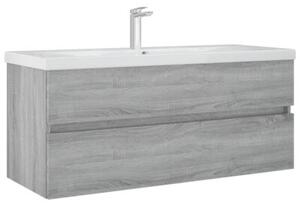 Szafka pod umywalkę, szary dąb sonoma, 100x38,5x45 cm