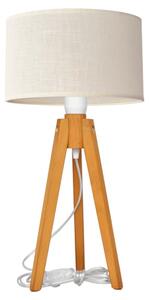 Helam Lampa stołowa ALBA 1xE27/60W/230V kremowy/dąb HE1431