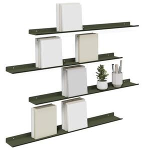 Wisząca półka stalowa w kolorze oliwkowym 80 x 9 x 2,5 cm