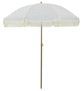 Nowoczesny parasol plażowy z regulacją wysokości i nachylenia, szary/biały