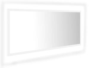 Lustro łazienkowe z LED, białe, 100x8,5x37 cm, akryl