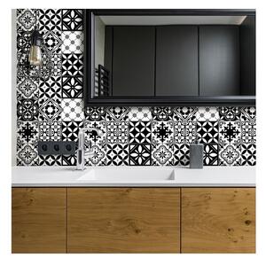 Zestaw 30 naklejek ściennych Ambiance Decal Tiles Azulejos Rosario, 10x10 cm