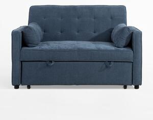 Sofa 133 cm niebieska SYLWERO