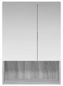 Szafka z lustrem do łazienki szary sonoma 50 x 14,5 x 70 cm