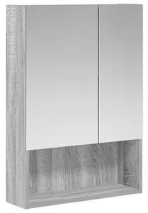 Szafka z lustrem do łazienki szary sonoma 50 x 14,5 x 70 cm