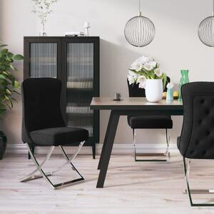 Krzesła stołowe, 6 szt., czarne, 53x52x98 cm, aksamitne