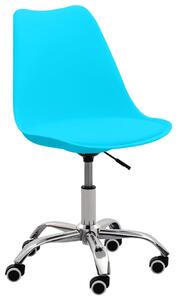 Krzesło stołowe, niebieskie, sztuczna skóra
