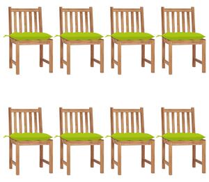 Krzesła ogrodowe z poduszkami, 8 szt., lite drewno tekowe