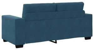 Sofa dwuosobowa, niebieska, 180x77x82 cm, aksamit