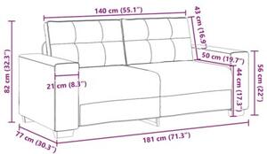 Sofa dwuosobowa, kremowa, 180x77x82 cm, aksamit