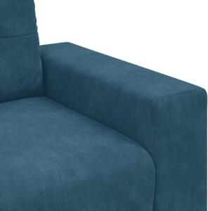 Sofa dwuosobowa, niebieska, 180x77x82 cm, aksamit