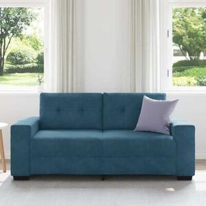 Sofa dwuosobowa, niebieska, 180x77x82 cm, aksamit