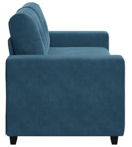 Sofa dwuosobowa, niebieska, 180x77x82 cm, aksamit