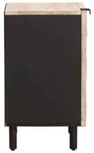 Elegancka szafka łazienkowa z drewna mango, biała, 38x33x58 cm