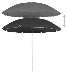 Parasol ogrodowy na stalowym słupku, antracytowy, 180 cm