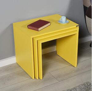 Adore Furniture ZESTAW 3x Stolik kawowy żółte AD0130