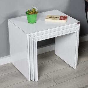 Adore Furniture ZESTAW 3x Stolik kawowy biały AD0132