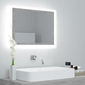 Lustro łazienkowe z LED, szarość betonu, 60x8,5x37 cm, płyta