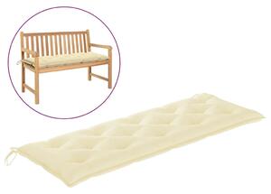 Poduszka na ławkę ogrodową, biała, 150x50x7 cm, tkanina