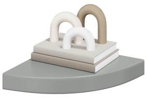 Narożne półki ścienne, 4 szt., połysk, szare, 25x25x3,8 cm, mdf