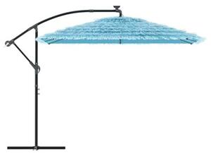 Parasol ogrodowy na stalowym słupku, niebieski, 290x290x238 cm