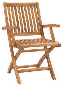 Składane krzesła ogrodowe z poduszkami, 6 szt., drewno tekowe
