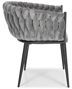 Designerskie krzesło z podłokietnikami ROSA - czarno-szare