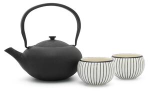 Biały/czarny porcelanowy/żeliwny serwis do herbaty Shanxi – Bredemeijer
