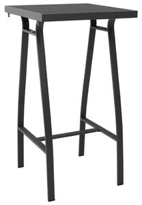 Ogrodowy stół barowy, czarny, 60x60x110 cm, szkło hartowane