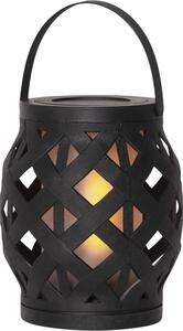 Czarny lampion Star Trading Flame Lantern, wys. 16 cm