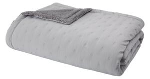 Szara narzuta pikowana z materiału sherpa 220x230 cm Cosy Nori – Catherine Lansfield