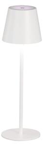 Biała lampa stołowa LED z metalowym kloszem (wysokość 36,5 cm) Viletto – Fischer & Honsel