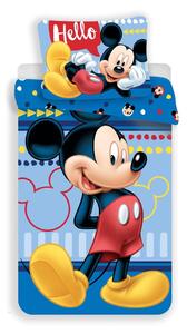 Bawełniana jednoosobowa pościel dziecięca 140x200 cm Mickey "Hello" – Jerry Fabrics