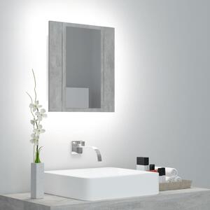 Szafka łazienkowa z lustrem i LED, szarość betonu, akryl