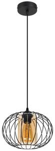 HEXE Żyrandol na lince CORRINI 1xE27/60W/230V śr. 25 cm czarny/beżowy HX0190
