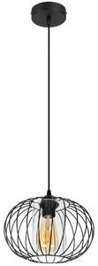 HEXE Żyrandol na lince CORRINI 1xE27/60W/230V śr. 25 cm czarny/przezroczysty HX0189