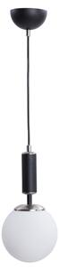 Biało-czarna lampa wisząca ze szklanym kloszem ø 15 cm Hector – Squid Lighting